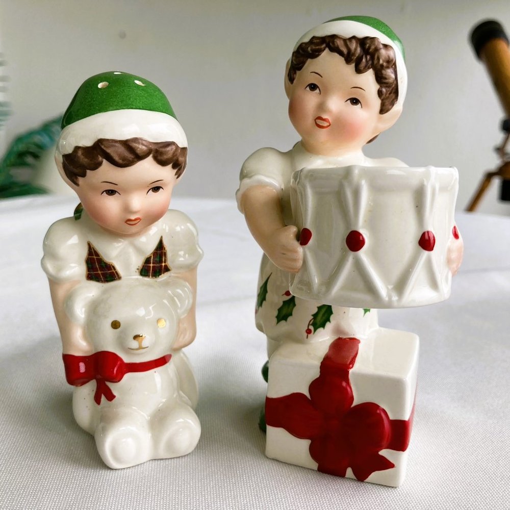 Lenox Holiday Elf Salt and Pepper Shakers in Original Box